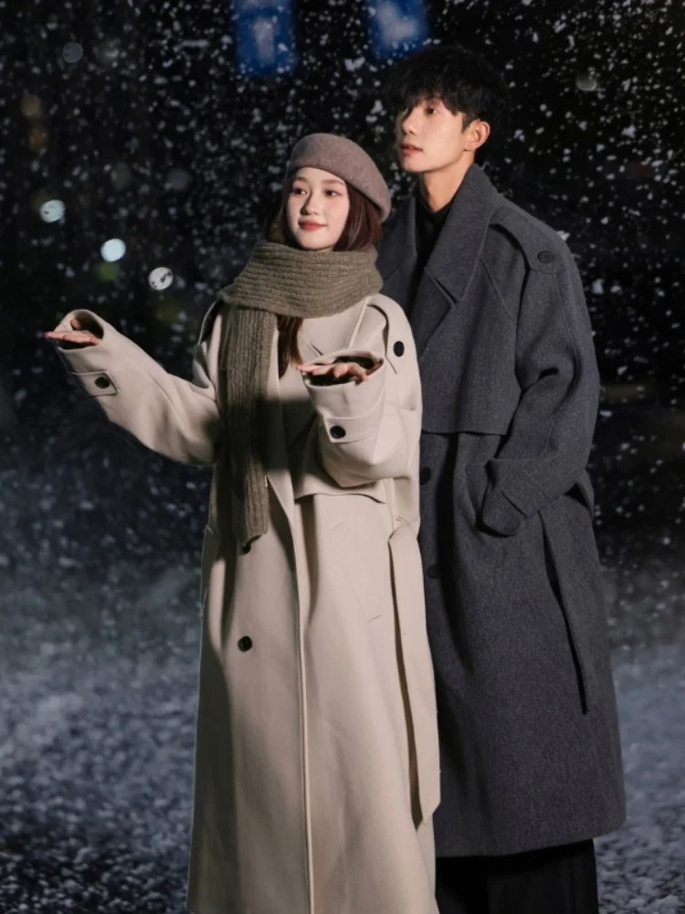 Шерстяное пальто мужская высококачественная шерстяная верхняя одежда средней