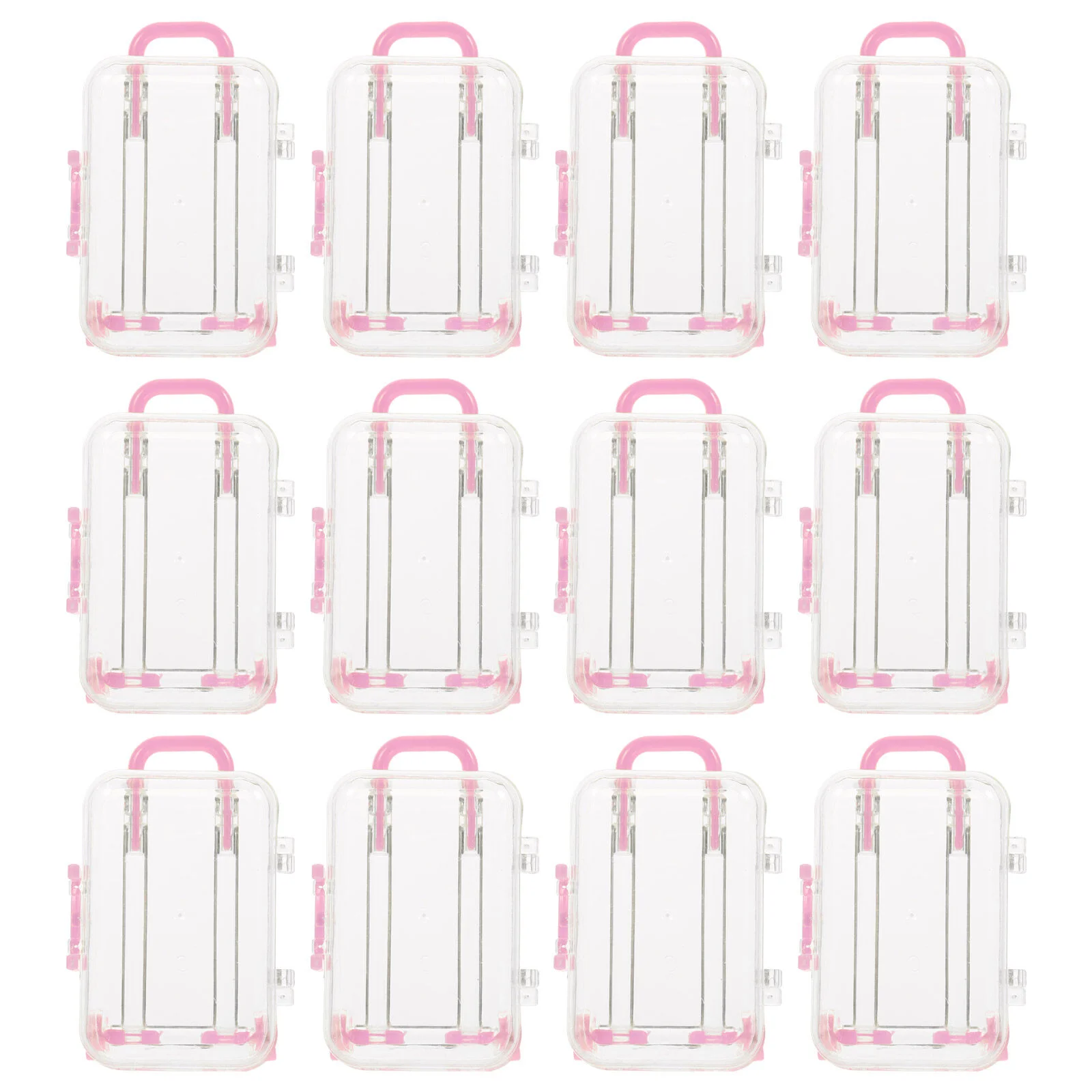 

12 Pcs Trolley Case Wedding Candies Box Luggage Designed Boxes Gift Treat Clear Container Lid Transparent Storage Holders Favor