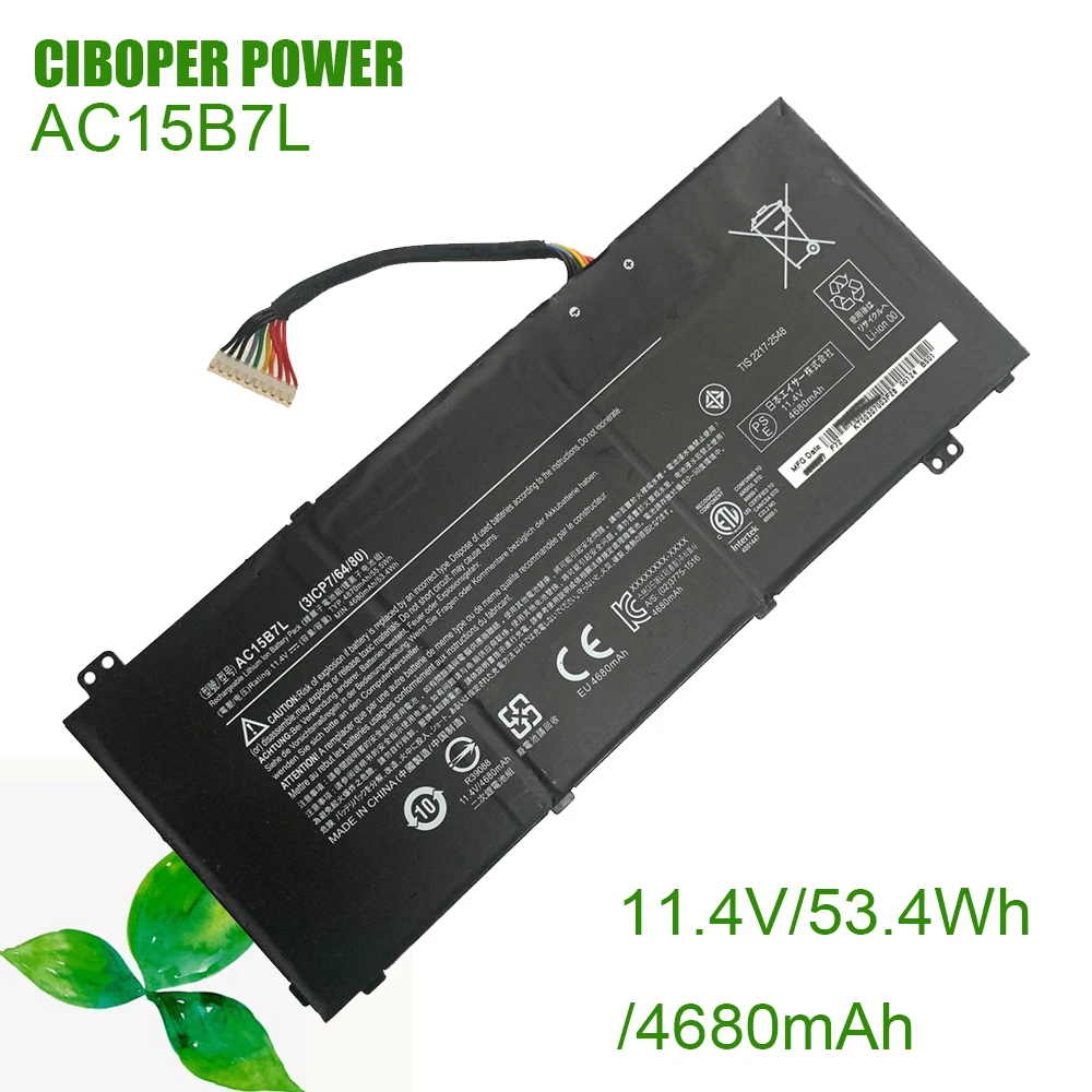 Аккумуляторная батарея CP AC14A8L AC15B7L для Aspire V15 фотосессия 591G 571G 792G VX15 3