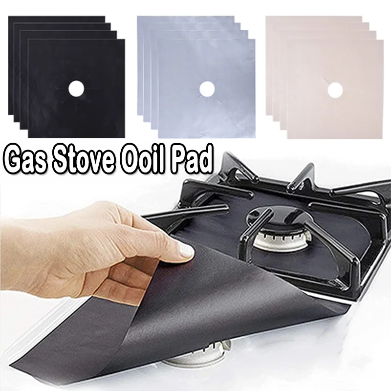 

4pcs Gas Stove Protector Reusable Cleaning Pad Stove Cover Liner Anti-Fouling Oil Resistant Stove Protector Kitchen Accessories