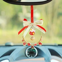 fashion cute car ornament cartoon style car rear mirror pendant meaning good car interior accessories for girls gift car decor