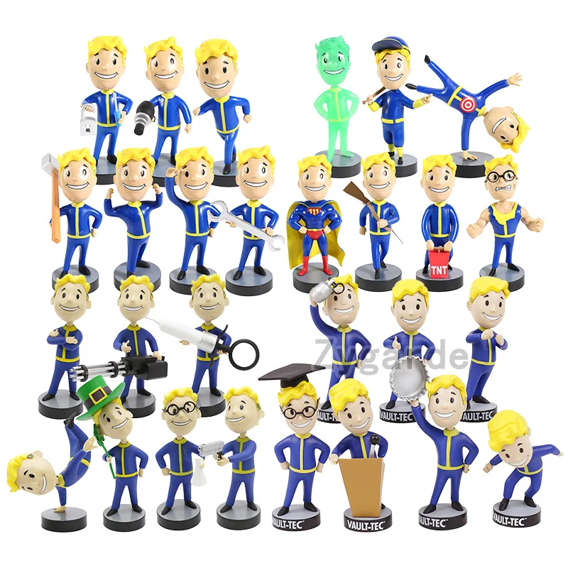 Fallout 4 Vault Boy Bobble Head Doll PVC Figure Model Doll Toy Colletible Figurals