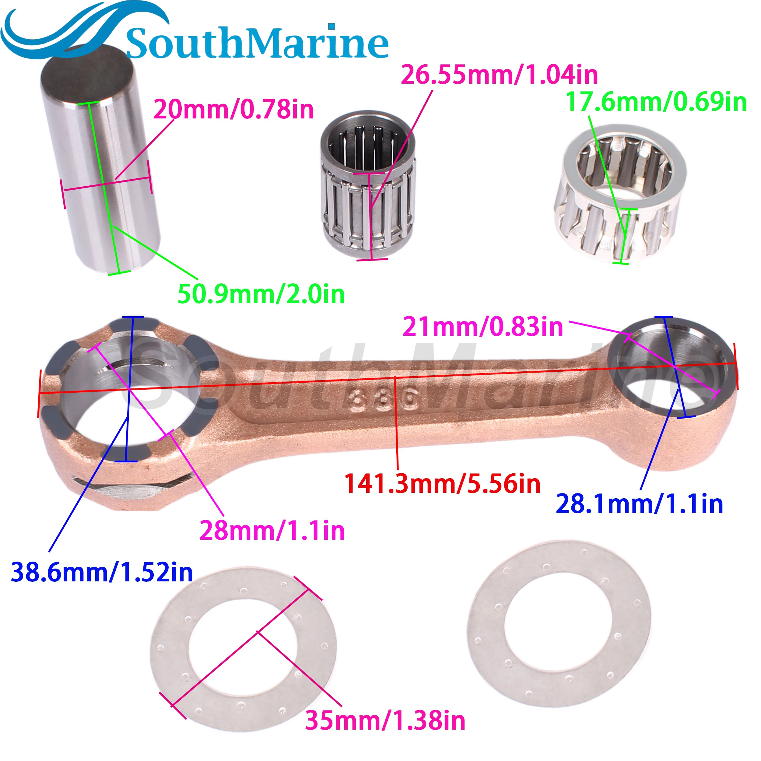 Лодочный двигатель 336-00040-1 336000401 м комплект Шатунов для Tohatsu Nissan 25HP 30HP M30A3 M25C3 NS30A4 /