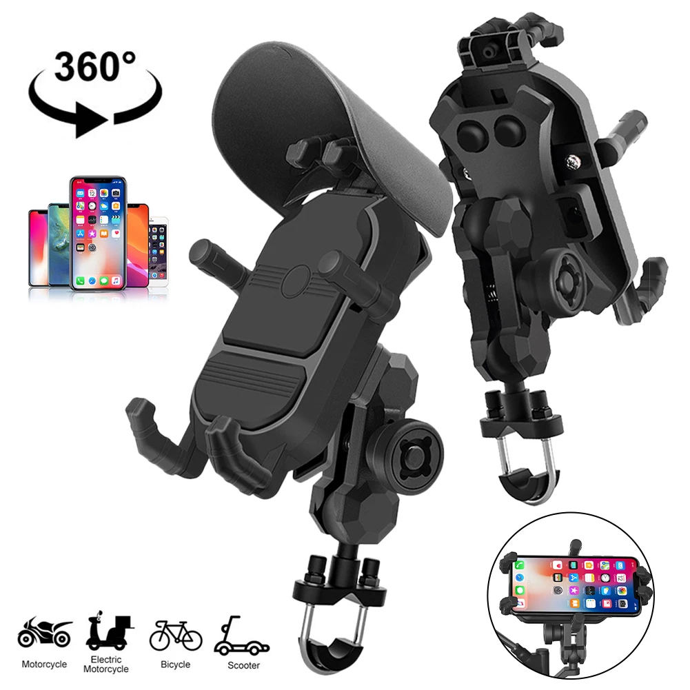 

2023 Universal Motorcycle Phone Holder Shock Absorption Bicycle Phone Holder Anti-theft Phone Mount for iPhone 14 12 13 Pro Max