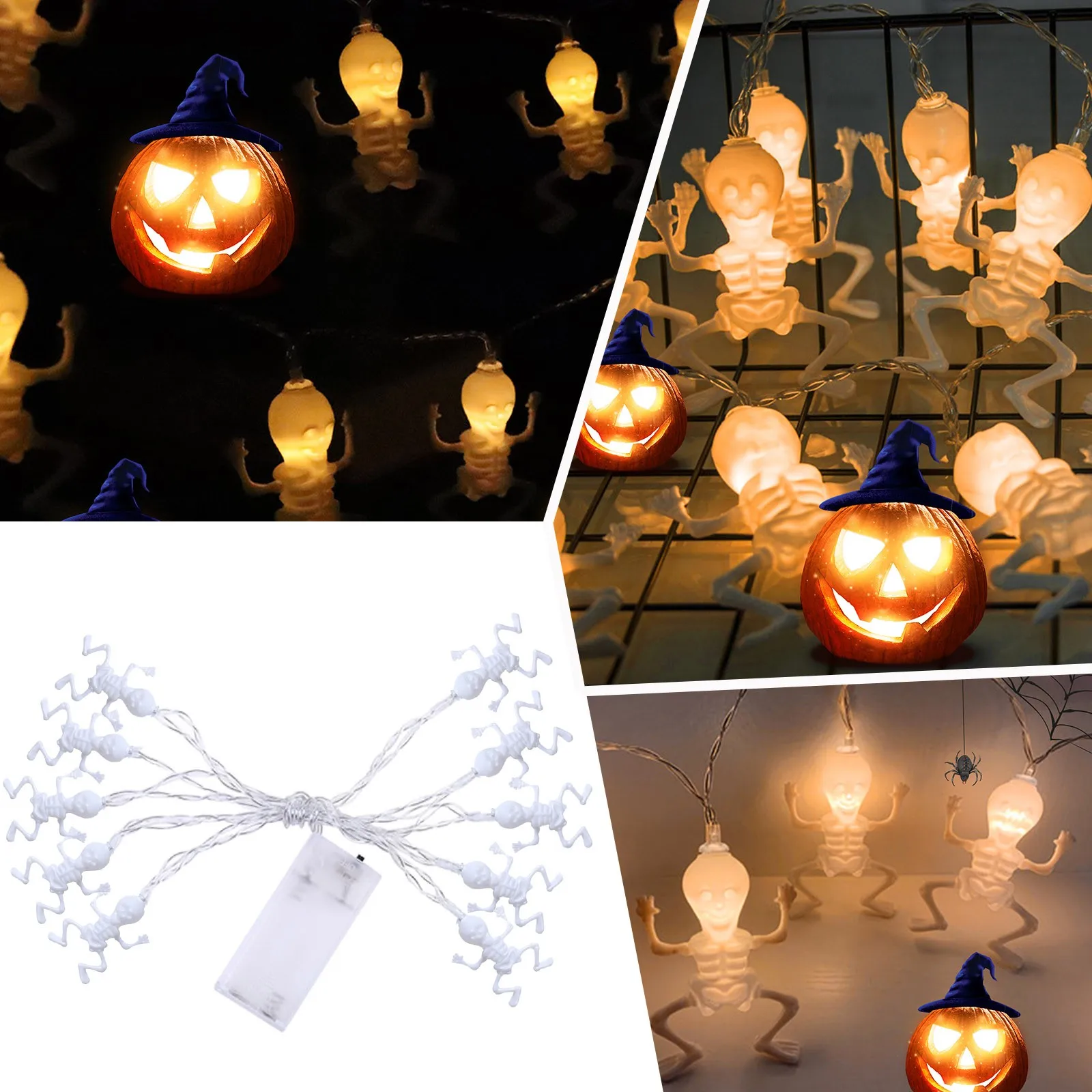 

LED Plastic Shaped Decorative Light String House Courtyard Halloween Festival Colored Lights Horror Atmosphere And Ice Light Bar