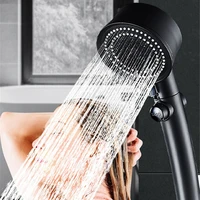 hand held shower with one stop key black 5 modes adjustable high pressure shower water massage eco shower bathroom accessories