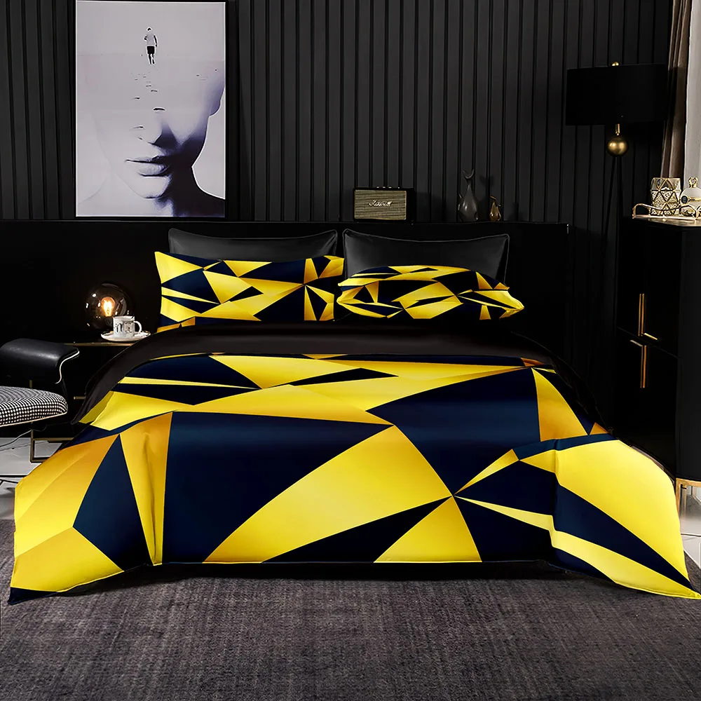 

Golden Triangle Bedding Set Euro Stylish Duvet Cover and Pillowcase Recommend Modern Quilt Cover Queen King Bed Size Accessory