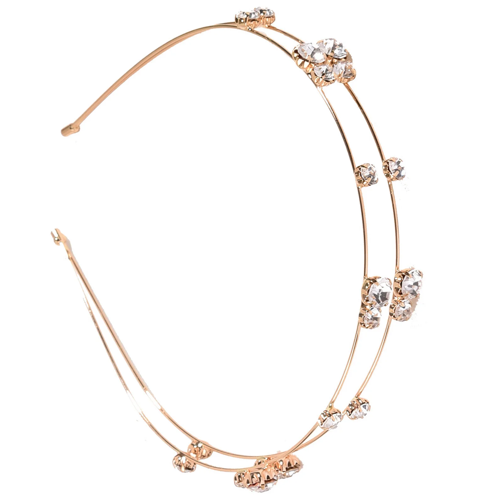 

Bridal Sweet Headband Tiara Nonslip Gold Hair Accessories with Rhinestones for Women Hairstyle Making Tool