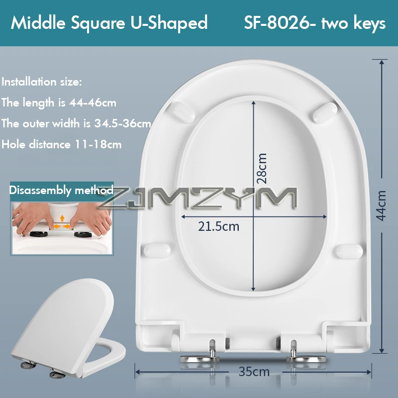 

Крышка на сиденье унитаза для дома Универсальная крышка унитаза U/V-образная утолщенная Крышка для сиденья унитаза с медленным падением аксессуары для унитаза