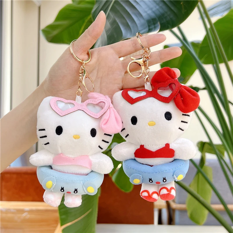 Kawaii Sanrio Hello Kitty плюшевый брелок с рисунком Kt Cat мягкая кукла игрушка сумка