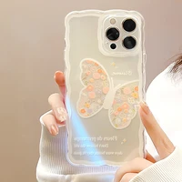 butterfly painted wave frame phone case for iphone 11 case cover iphone 13 12 pro max mini xs max 8 7 plus xr x se 2022 tpu cell