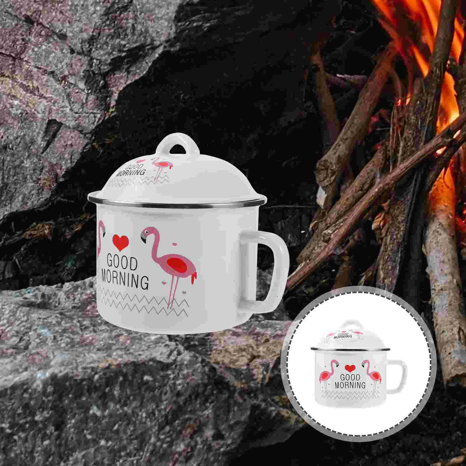 Кухонная миска эмалированная столовая посуда с лапшой быстрого приготовления