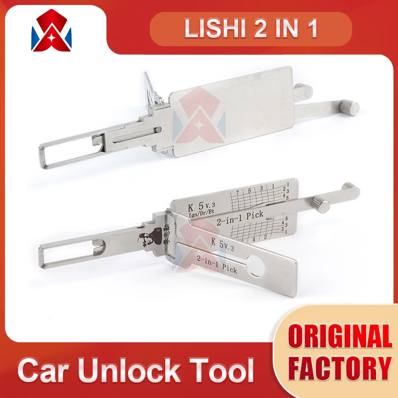 Original Lishi 2 in 1 Pick Tool K5 K9 KY14 KIA3R KIA2018 Decoder for Car Locks Locksmith Repairing Tools