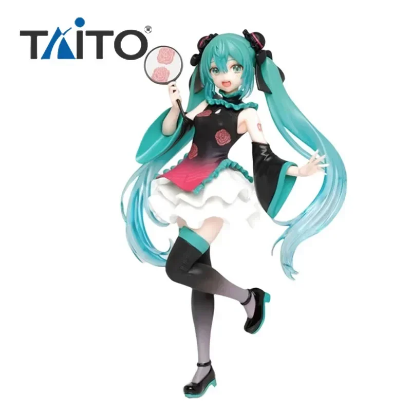 

Original TAITO Hatsune Miku Action Anime Figure Costumes China Dress Ver. Second Edition Cheongsam Boxed Model Collectible Gifts