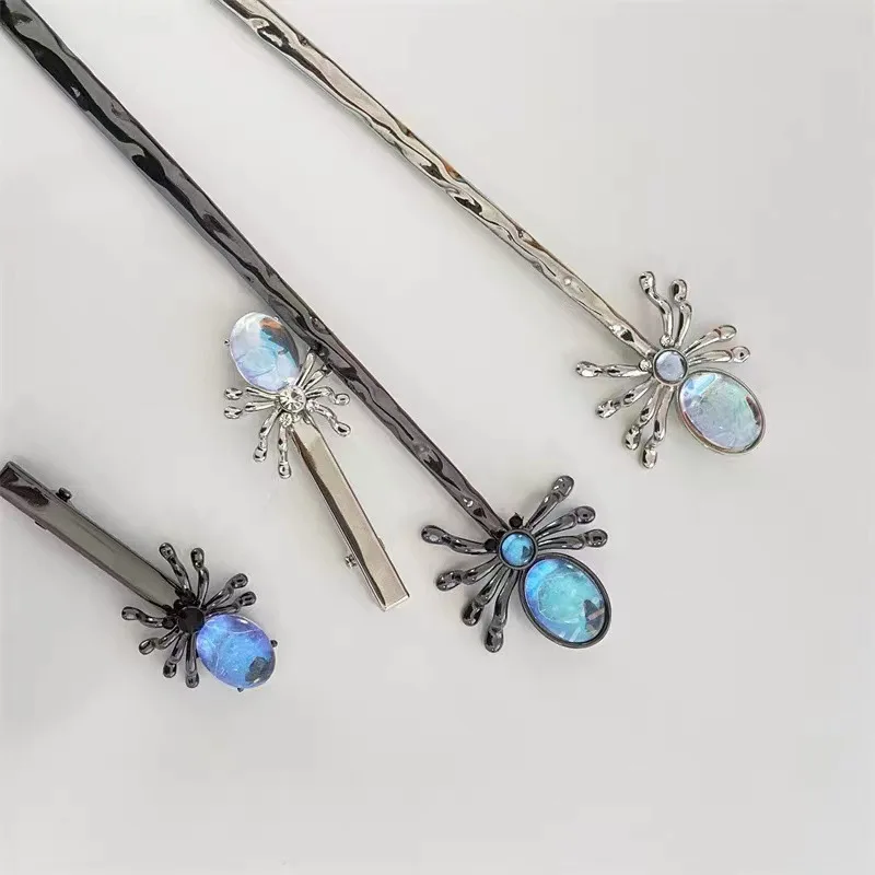 

Personalized Spider Hair Stick New Chinese Style Metal Moonlight Stone Hair Clip Punk Headdress Chopsticks Party Jewelry