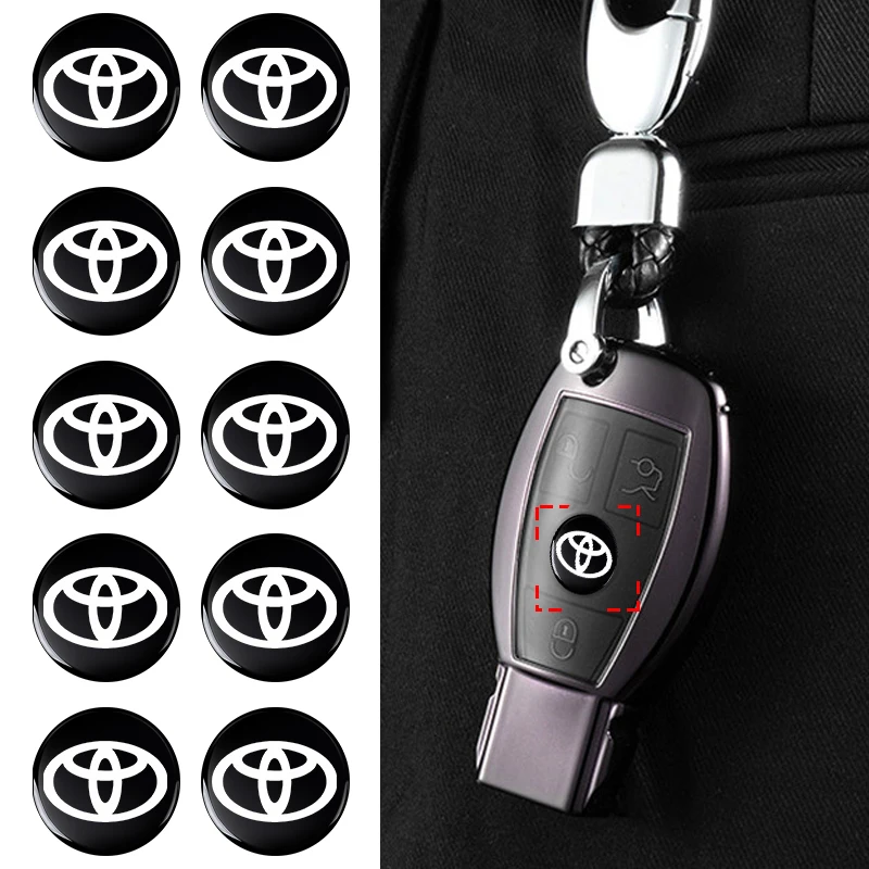 

10pcs Car Remote Key Shell Emblem Stickers for Toyota Camry Corolla RAV4 Highlander FJ Cruiser Land Yaris Car Accessories Decor