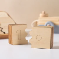 baby thin wooden chips number matching games montessori early educational toys for kids wooden paintless jigsaw puzzle toys