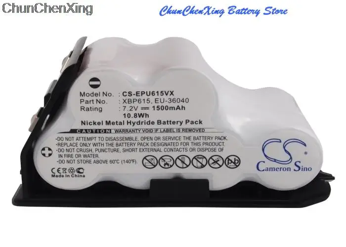Аккумулятор Cameron Sino на 1500 мА · ч XBP615 для Euro Pro Shark UV615 UV615H UV615K UV627 |