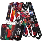 Брелок для ключей lbфляг с изображением крика убийцы Хэллоуина призрака из фильма ужасов для брелока Обложка для удостоверения личности паспорта студенческого телефона USB-держатель для Бейджа