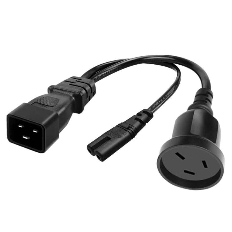 

2023 New C20 to C7 AU Power Cord IEC320 C20 Male to AU C7 Female Power Converter Extension Adapter Cable Cord 1FT/0.32M