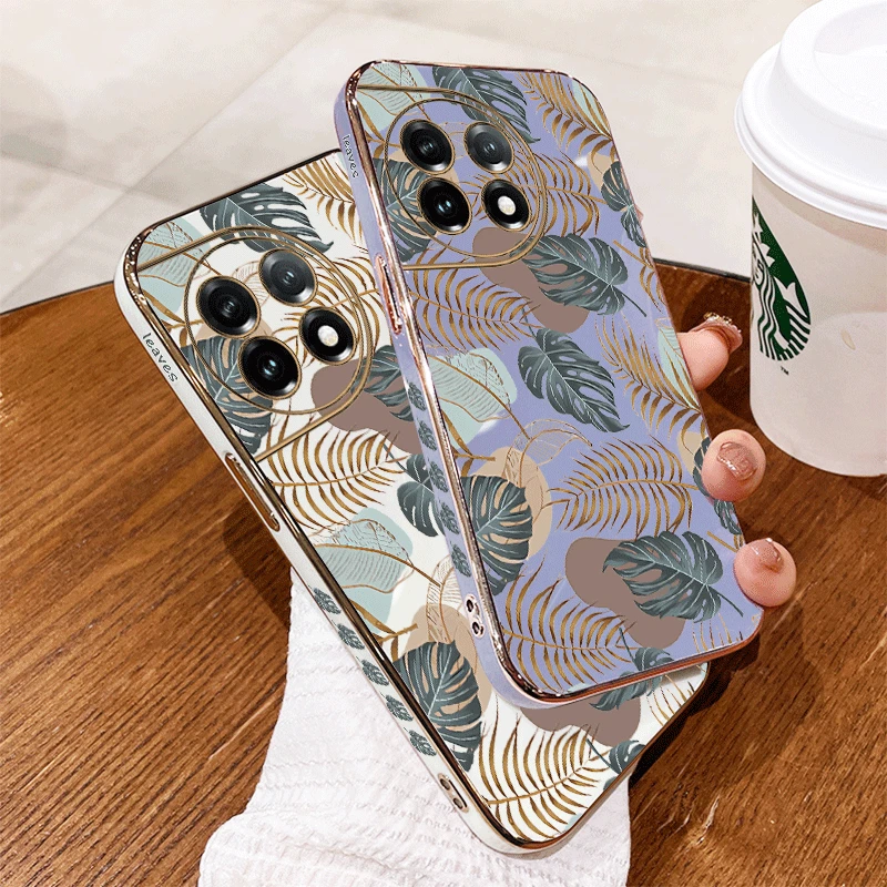 Фото Роскошный чехол для телефона с текстурированным листом 11R для Oneplus 10Pro 10T 10R 11R 11 12 11Pro 8T 9R 9RT 9 9Pro Ace 3 2V 3V 2Pro Cover №5
