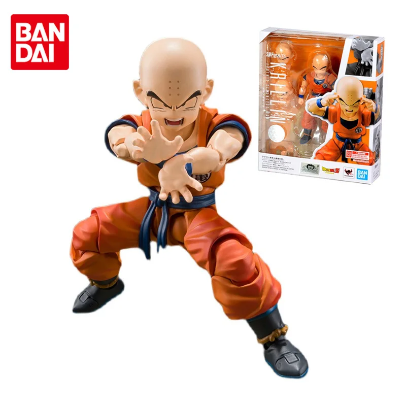 

BANDAI Genuine SHF Dragon Ball Kuririn Earth's Strongest Man Joints Movable Anime Action Figure Toys Boys Kids Children Gifts