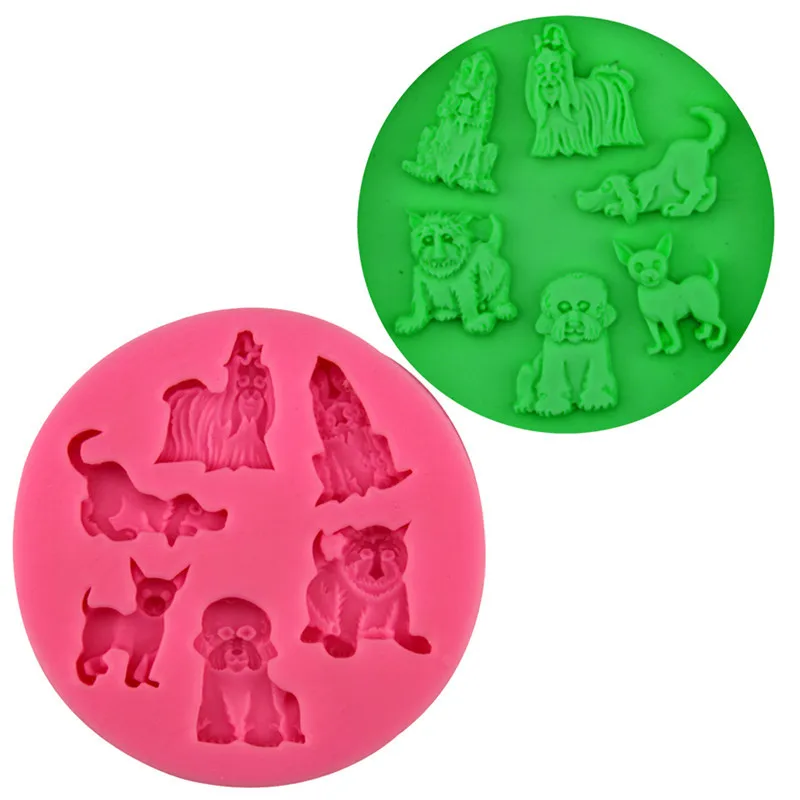 

Dog cake mold DIY silicone Fondant baking tool ice tray