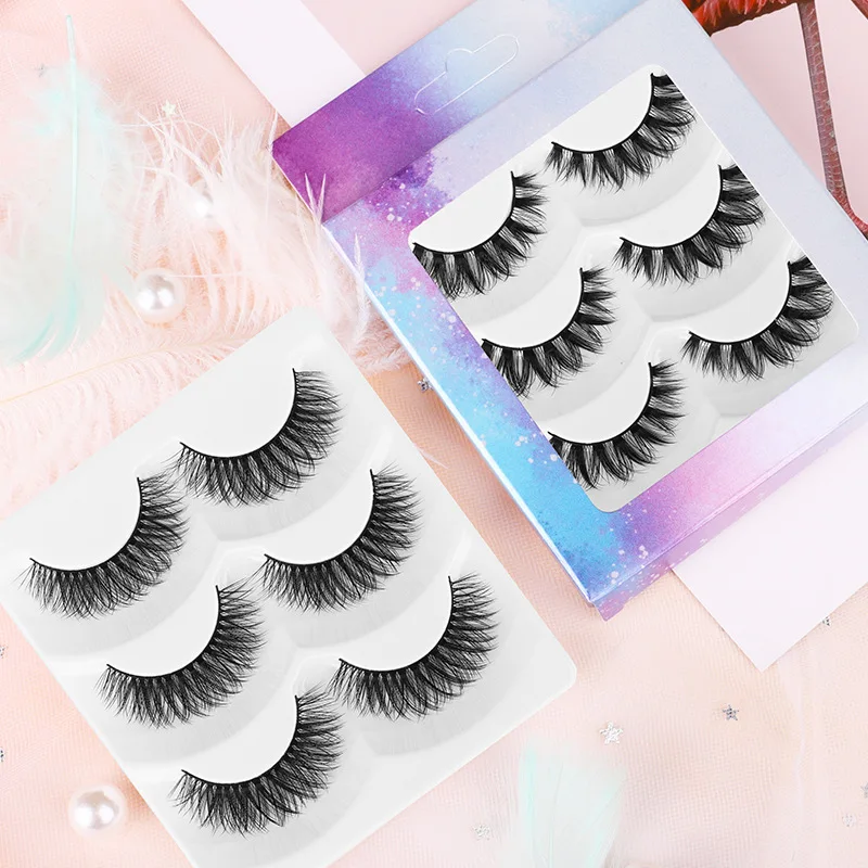 

New 3 Pairs of Manual Sharpened False Eyelashes, Naturally Curled and Crossed Eyelash Make-up for Women Cosplay Manga Pack of 10