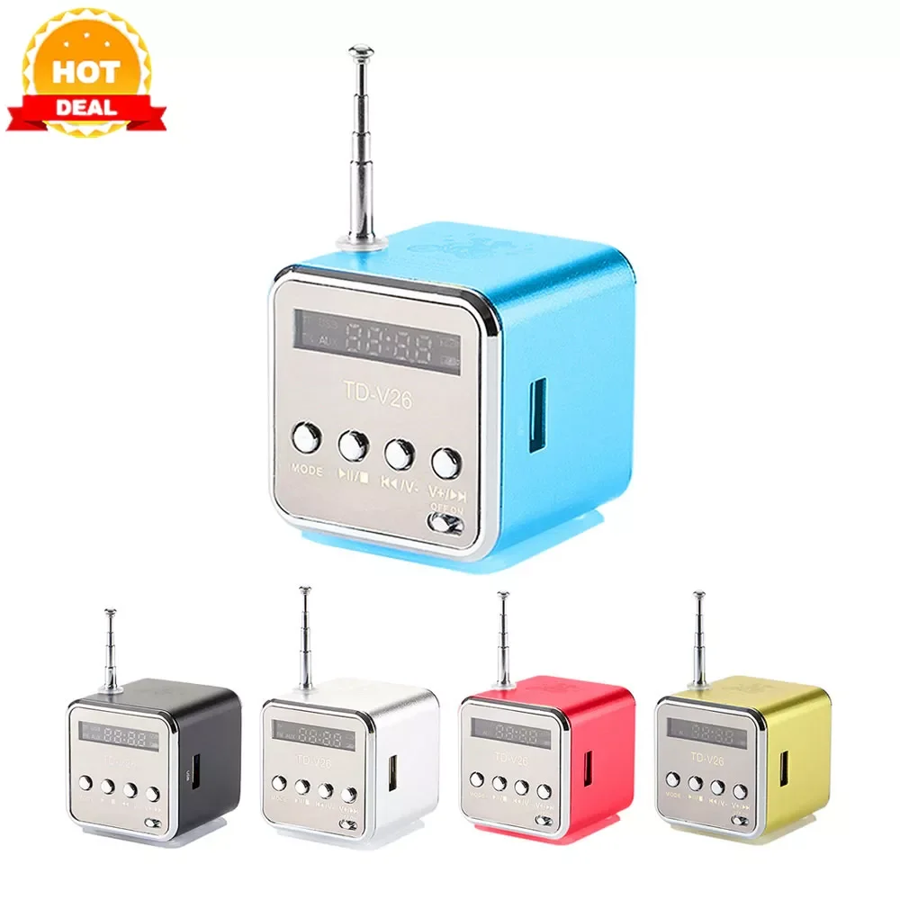 

Mini Digital Portable Radio Fm Mini Radio Internet Fm Radio speaker USB SD Card Player For Mobile Phone Pc Music Player TD-V26
