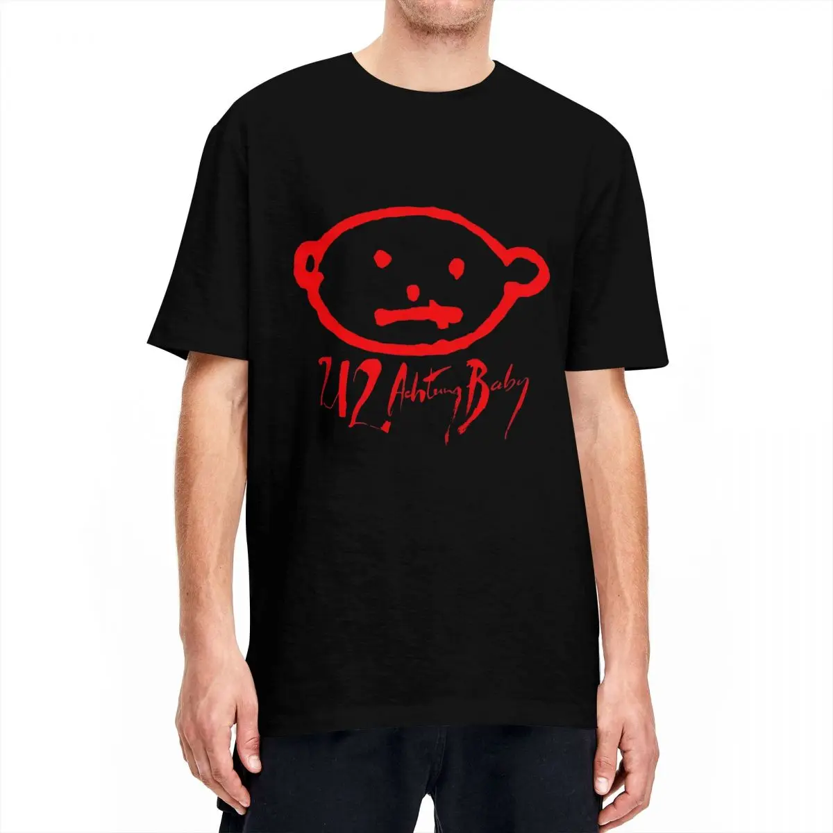 U2 ACHTUNG Детская футболка с логотипом рок-музыки для мужчин и женщин хлопковые топы