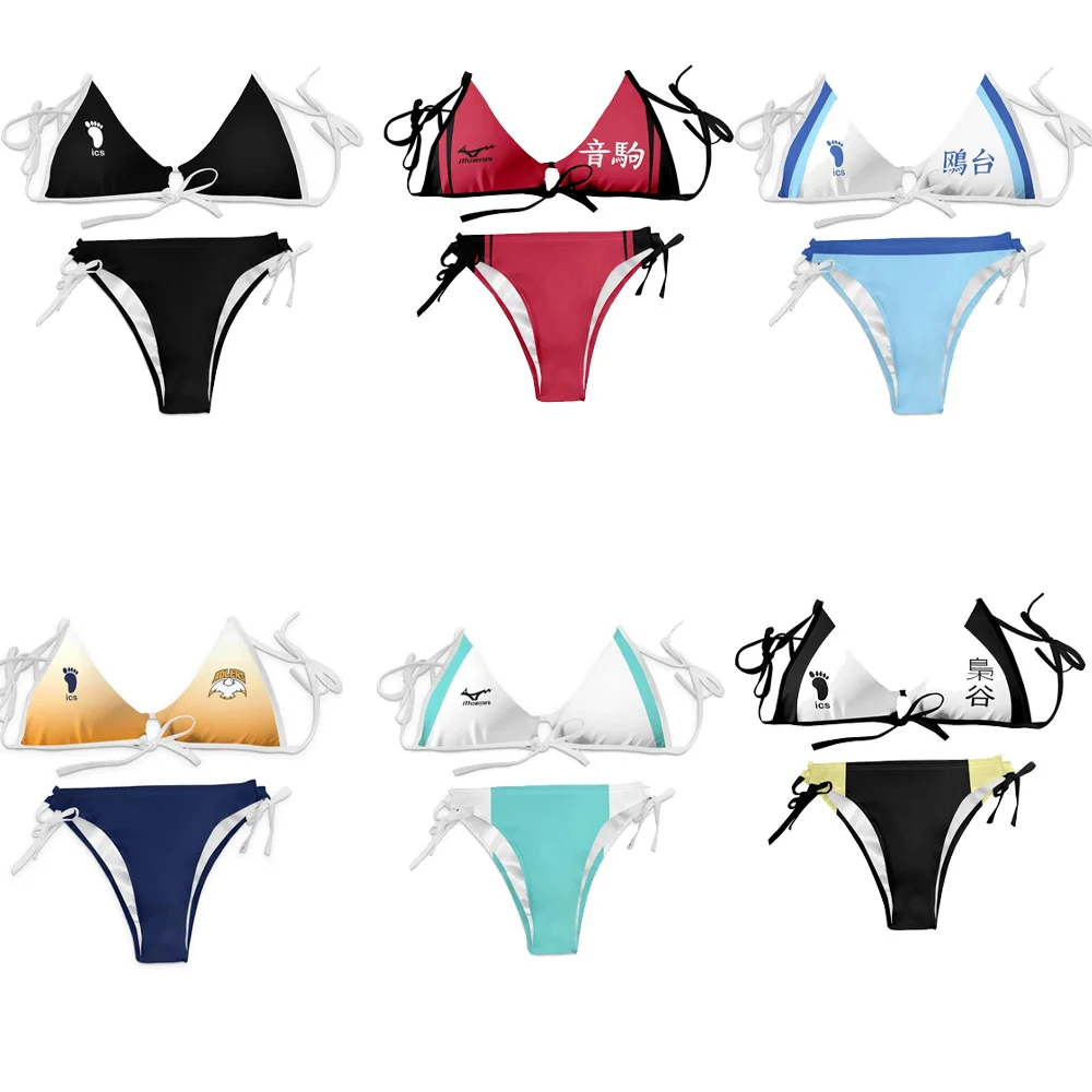 

Костюмы для косплея Haikyuu, бикини, шорты, купальник из двух частей, карнавальный костюм на Хэллоуин