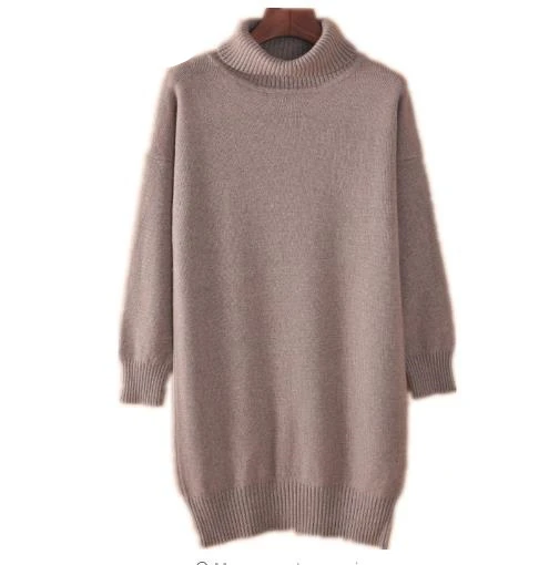 

Plus size Cashmere Blended Knitted Long Sweater Women Tops 2022 Autumn Winter Pullover Turtleneck Solid Color Pull Femme Hiver