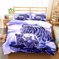 3d printing animal tiger pattern duvet cover set pillowcase bedding set aueuus size for bedroom decor