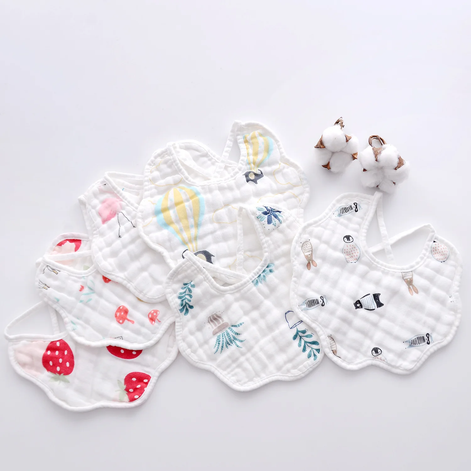 

Baby Bibs 8 Layers Gauze Muslin Baby Kids Bandana Feeding Burp Cloth Soft Newborn Infant Saliva Towel Baby Girl Boy Accessories