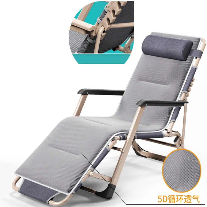 

Outdoor Deck Chairs Bed Garden Furniture Camping Bed Portable Folding Backrest Armrest Chair Terrace Leisure Sun Loungers