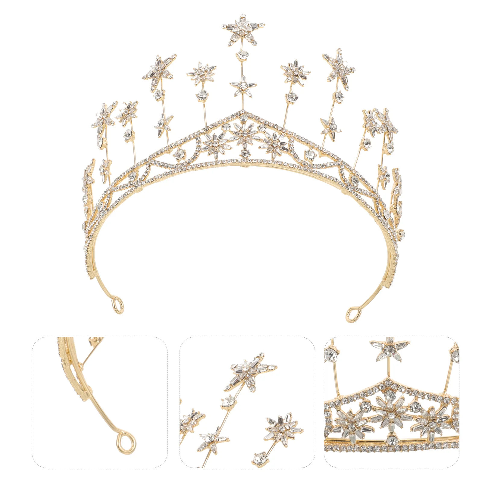 Серебряные заколки для волос Корона Повязка на голову Декор Кристалл Головные