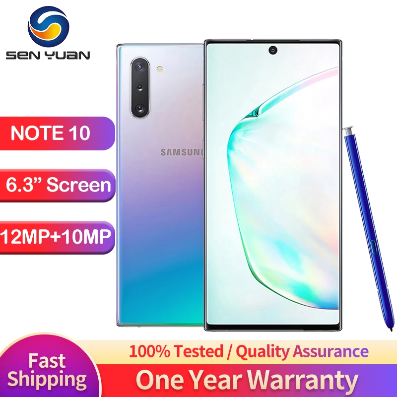 

Оригинальный разблокированный телефон Samsung Galaxy Note 10 NOTE10, 6,3 дюйма, N970U1 N970F, 8 ГБ ОЗУ, 256 Гб ПЗУ, Восьмиядерный процессор Snapdragon 855
