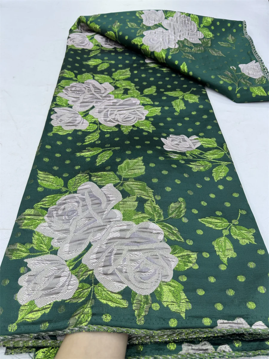 Нигерийская дамасская парчовая кружевная ткань 2024 высококачественная