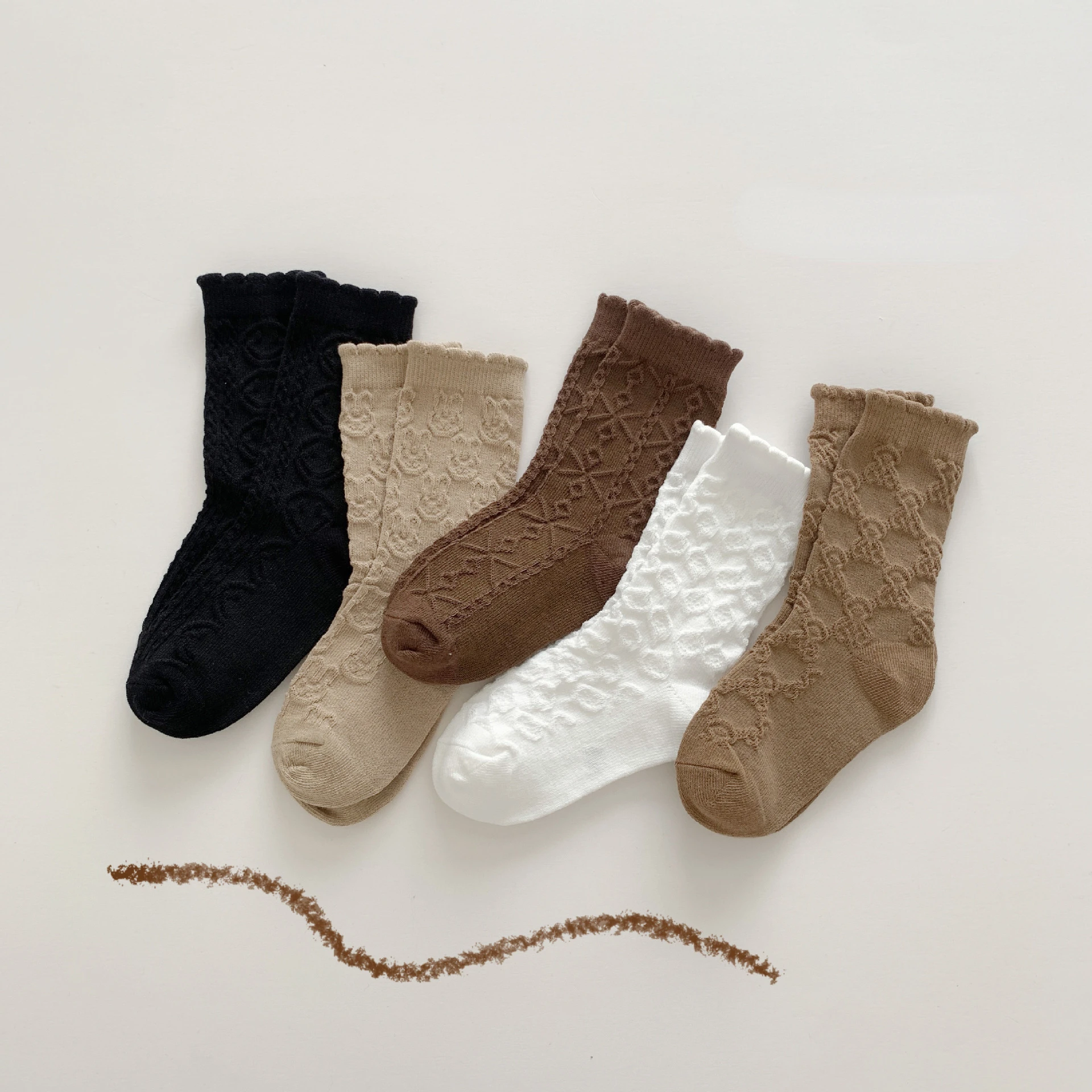 Носки детские однотонные хлопковые милые модные кружевные для новорожденных