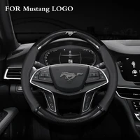 carbon fiber leather non slip breathable car steering wheel cover for ford mustang 2008 2018 2019 2020 accessories car styling