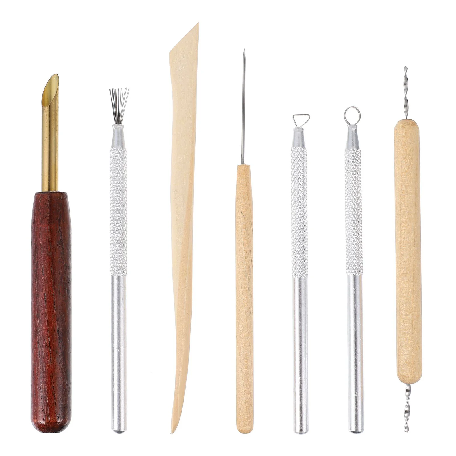

1Set/7pcs Practical Pottery Modeling Tools Polymer Clay Tools Clay Sculpture Tools
