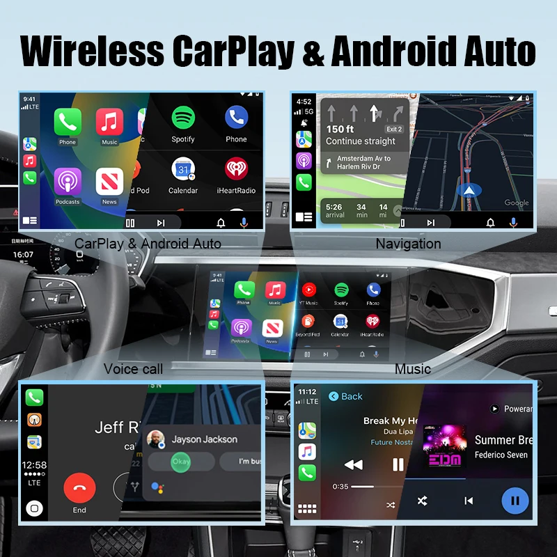 Беспроводной CarPlay Android Auto для Audi Q3L MIB3 2019-2024 с зеркальной связью функция навигации