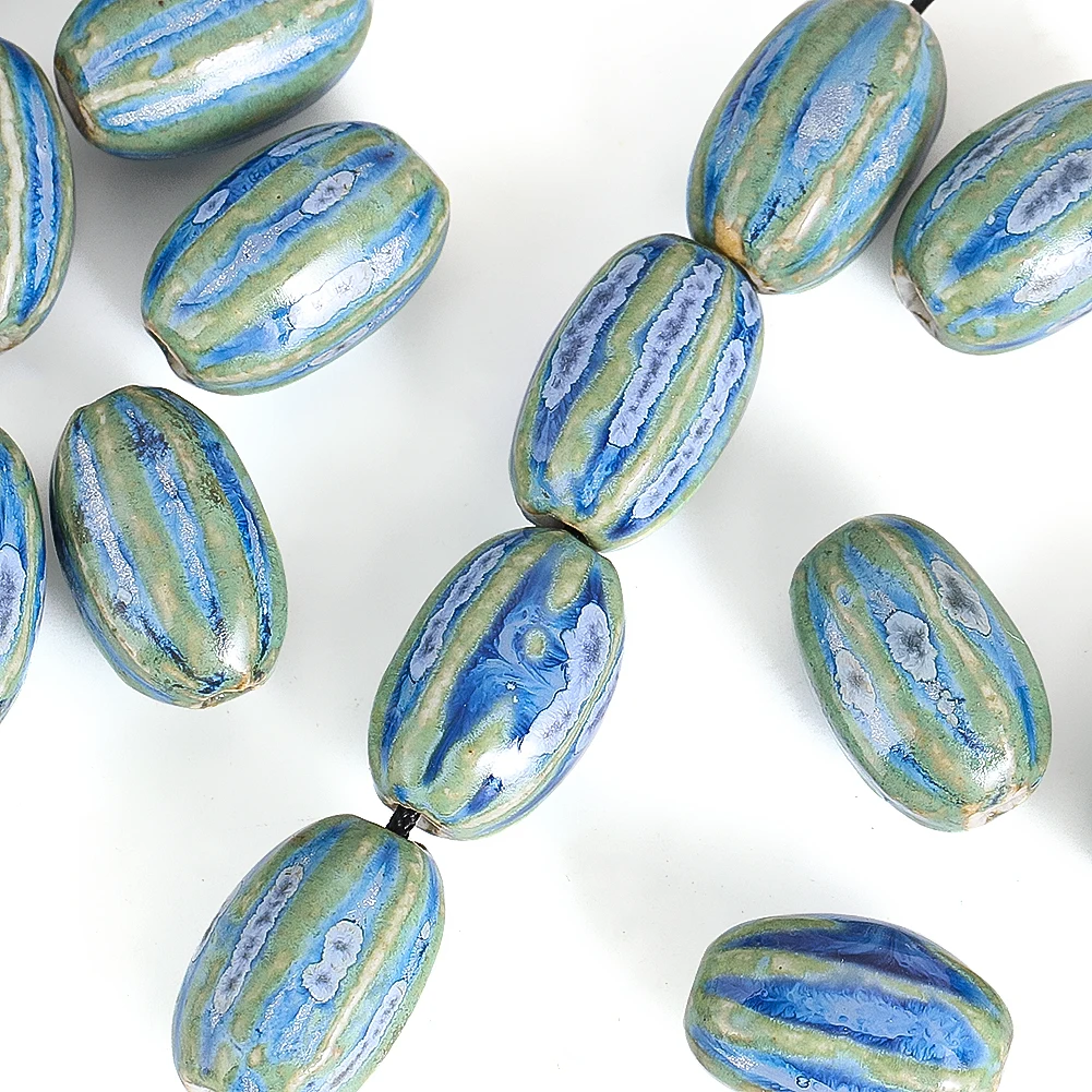 2 шт. в форме тыквы овальные керамические фарфоровые бусины ручной работы