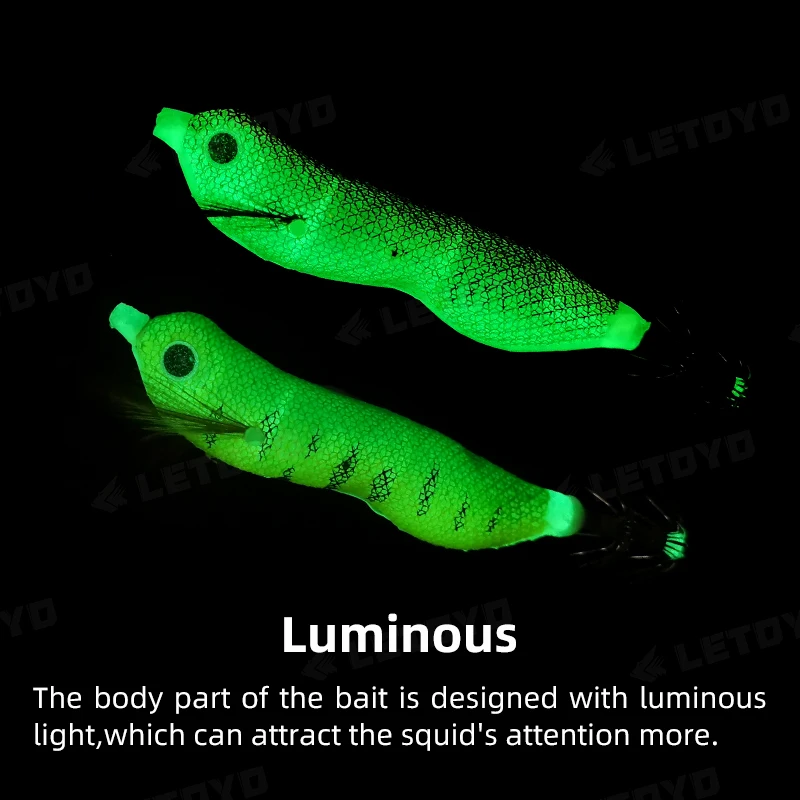 LETOYO Flashing LED Squid Jig Lures 80mm 12g Auto Luminous Eging Fishing Cuttlefish Jigs Glow Octopus Jig Egi Fishing Squid Lure
