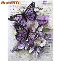 ruopoty diy pictures by number butterfly kits drawing on canvas painting by numbers animal hand painted painting art gift home d