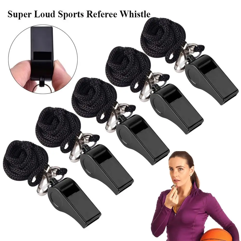 

School Referee Sport Rugby Soccer Football Basketball Cheerleading Tool ABS Whistles Cheerleaders Black Whistle