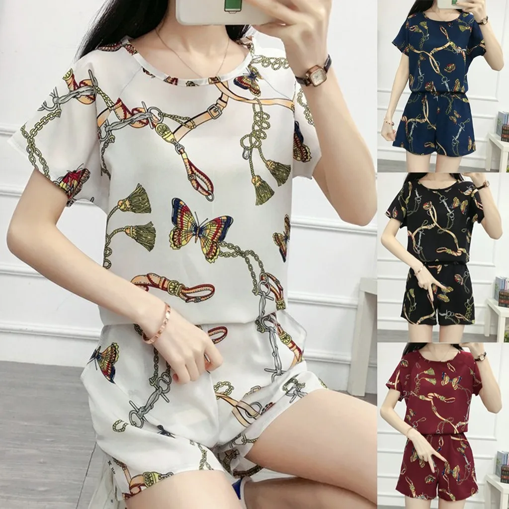 

Fashion Women Summer Split 2 Piece Short Sleeve Set Casual Casual Work Pants Suits for Women Office Dress Suit Pants for Women