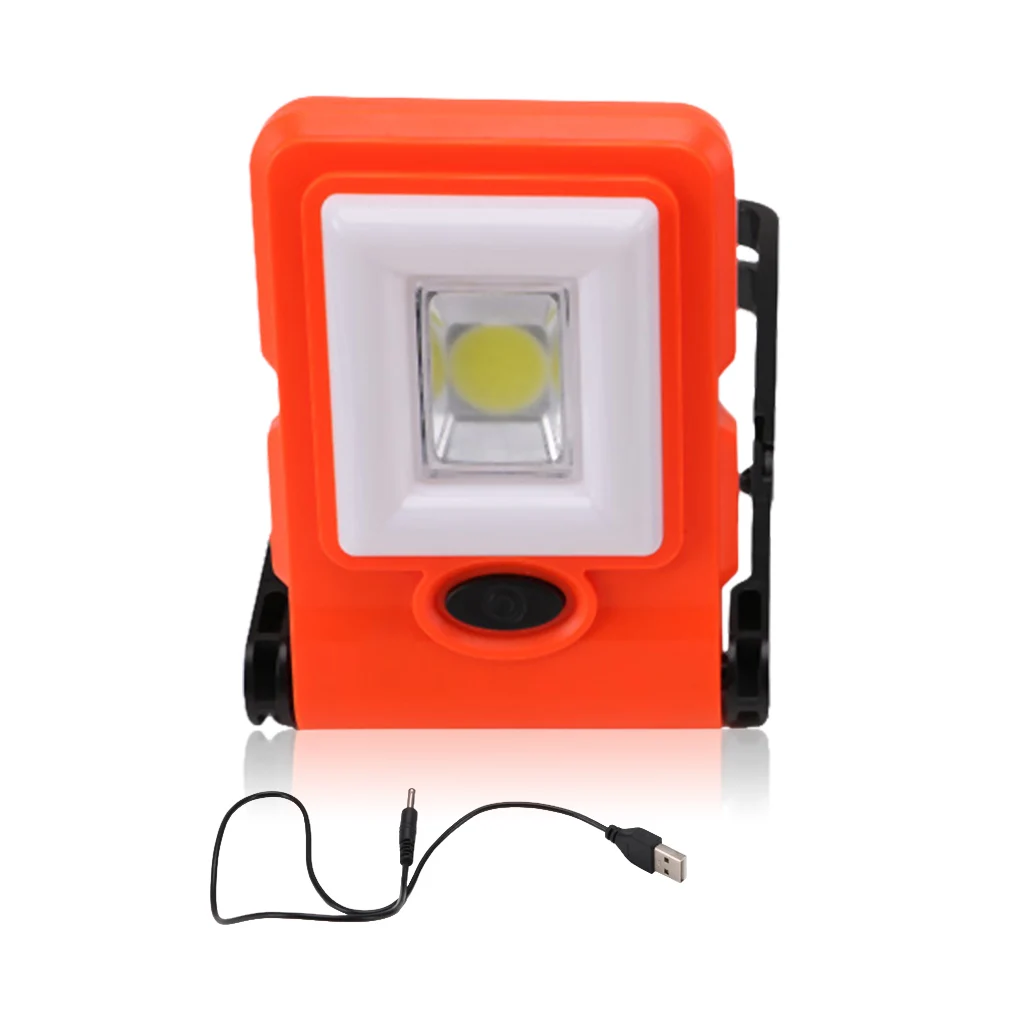 

LED Work Light Foldable with Hook USB Rechargeable Flashlight Brightness Lights Lighting Tool Camping Repairing Orange