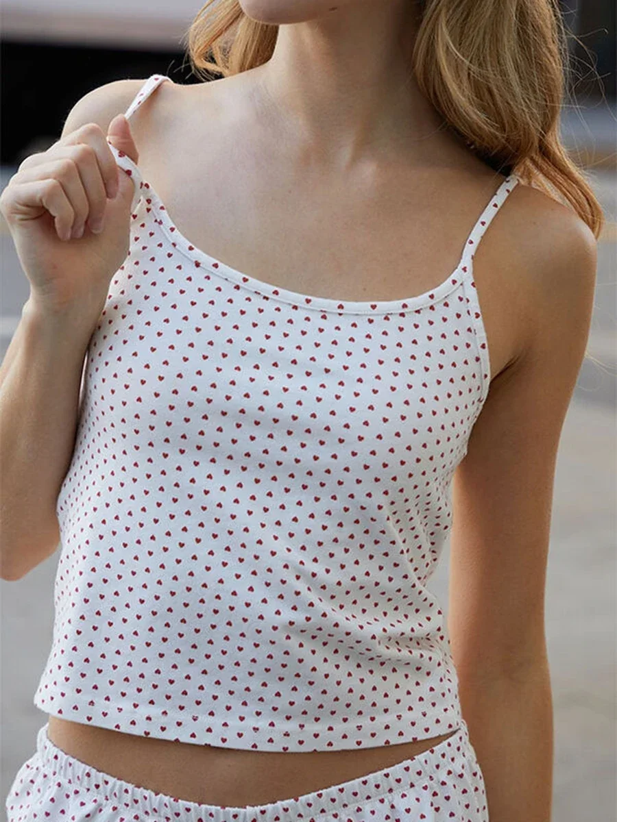 Женский комплект Cleanfit из 2 предметов Combhasaki Y2K Kawaii майка без рукавов с круглым