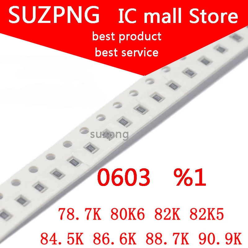 

100 шт. 0603 SMD резистор 1% K 78,7 K 82K 80,6 K 82,5 K 84,5 K 86,6 K 88,7 K